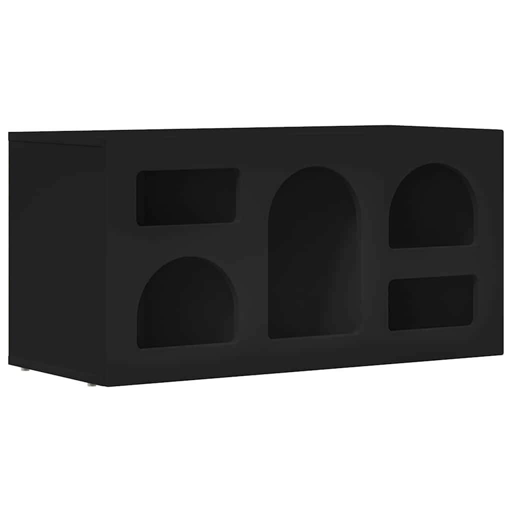 vidaXL Ντουλάπι TV Μαύρο 80 x 35 x 40 εκ Επεξεργασμένο ξύλο