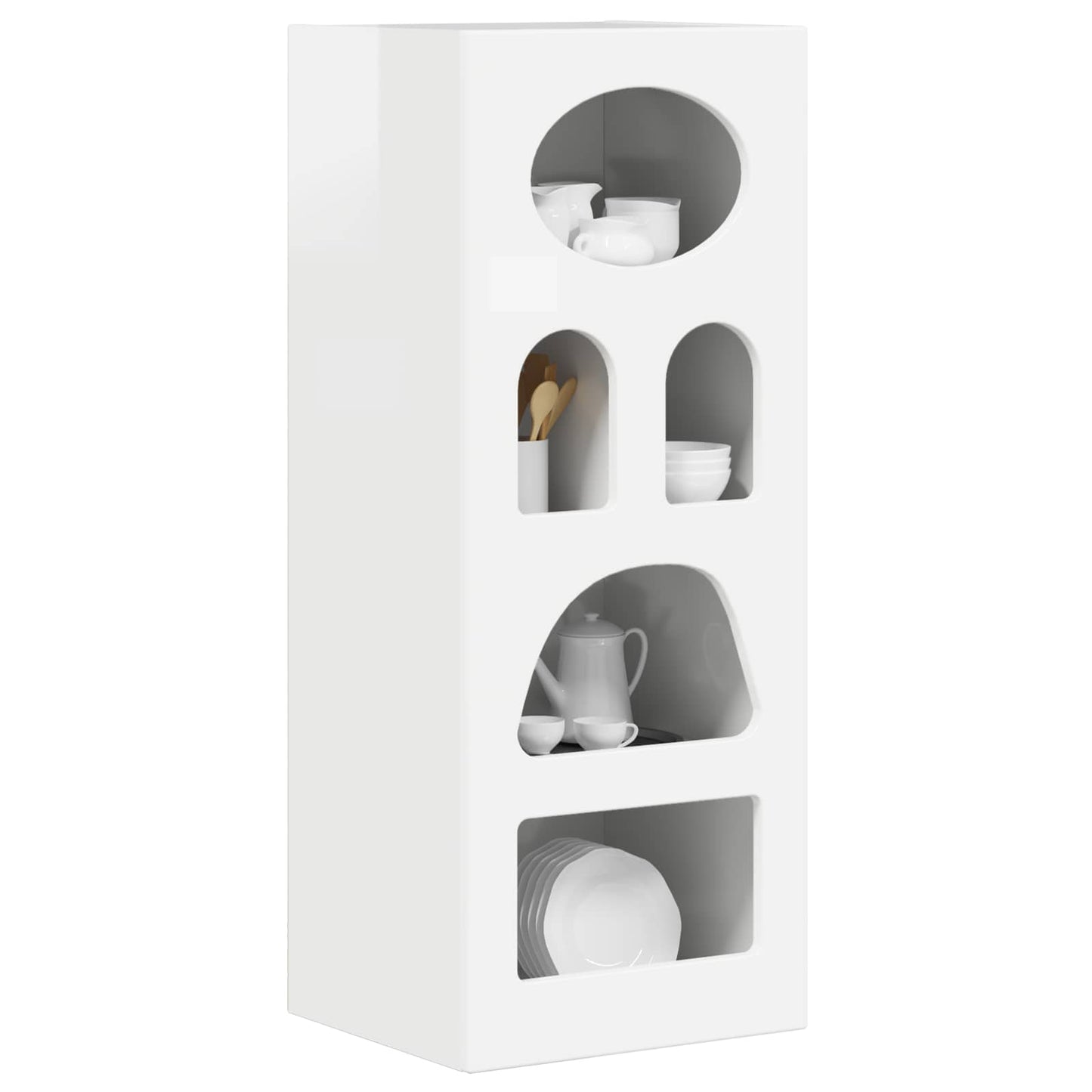 vidaXL Πλαϊνό γραφείο Υψηλής γυαλάδας λευκό 40 x 35 x 100,5 εκ