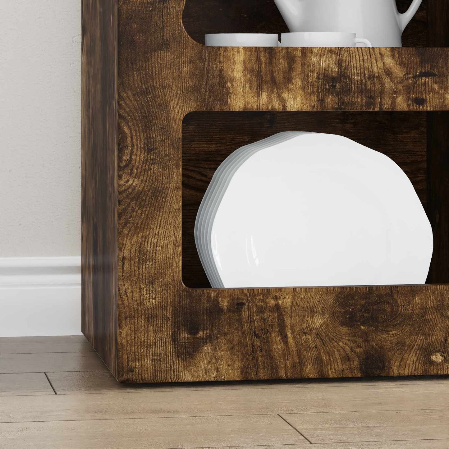 vidaXL Πλαϊνό γραφείο Καπνιστό Δρύς 40 x 35 x 100,5 εκ