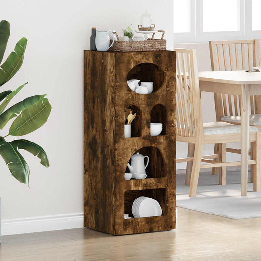 vidaXL Πλαϊνό γραφείο Καπνιστό Δρύς 40 x 35 x 100,5 εκ