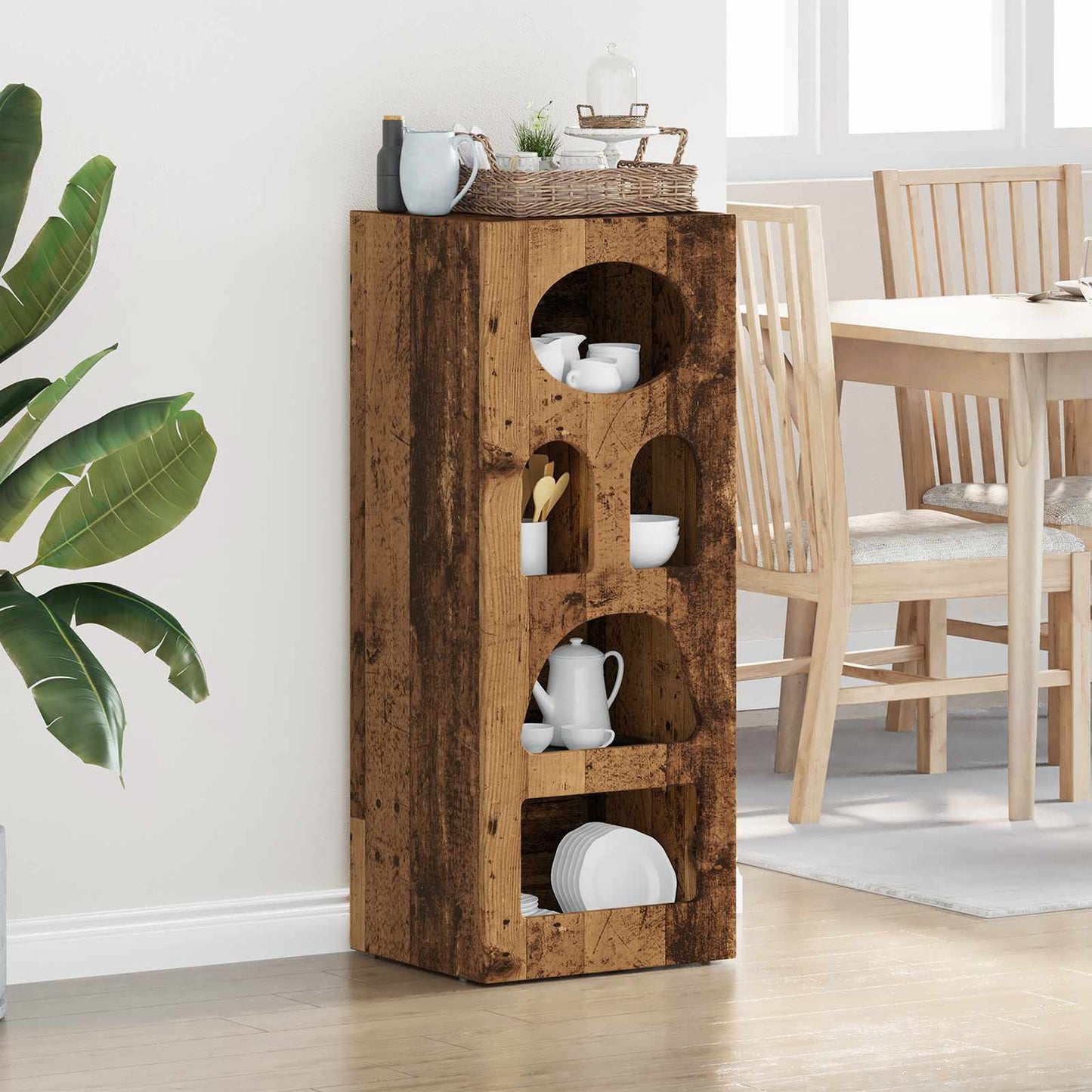 vidaXL Πλαϊνό γραφείο Παλιό ξύλο 40 x 35 x 100,5 εκ Επεξεργασμένο ξύλο