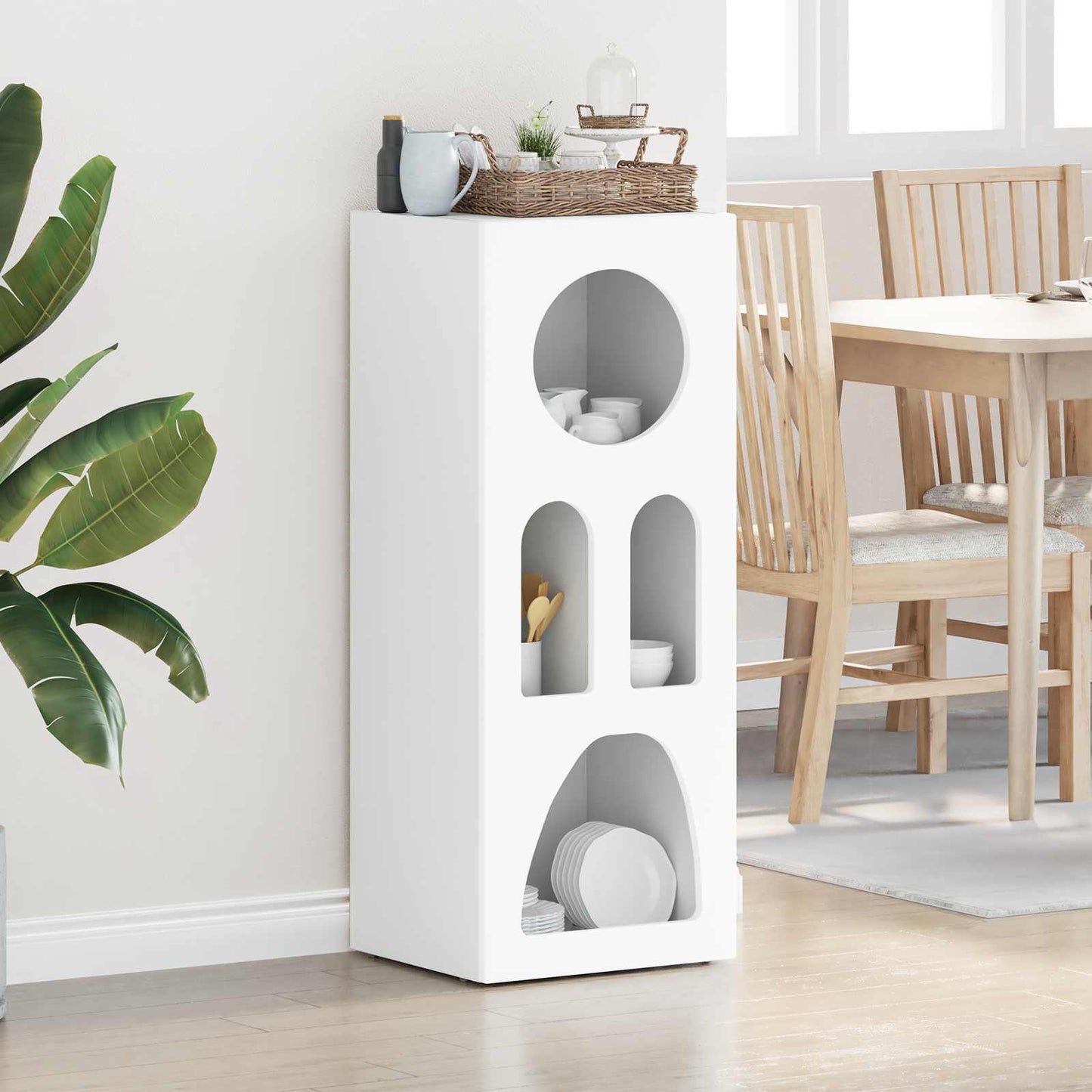 vidaXL Πλαϊνό γραφείο Λευκό 40 x 35 x 100.5 εκ Επεξεργασμένο ξύλο