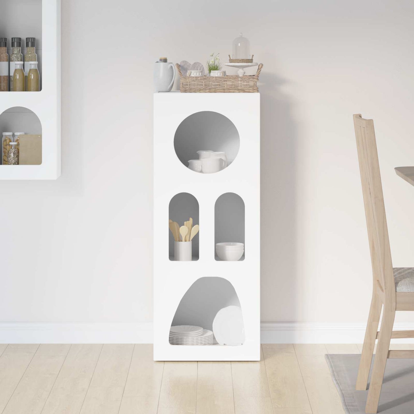 vidaXL Πλαϊνό γραφείο Λευκό 40 x 35 x 100.5 εκ Επεξεργασμένο ξύλο