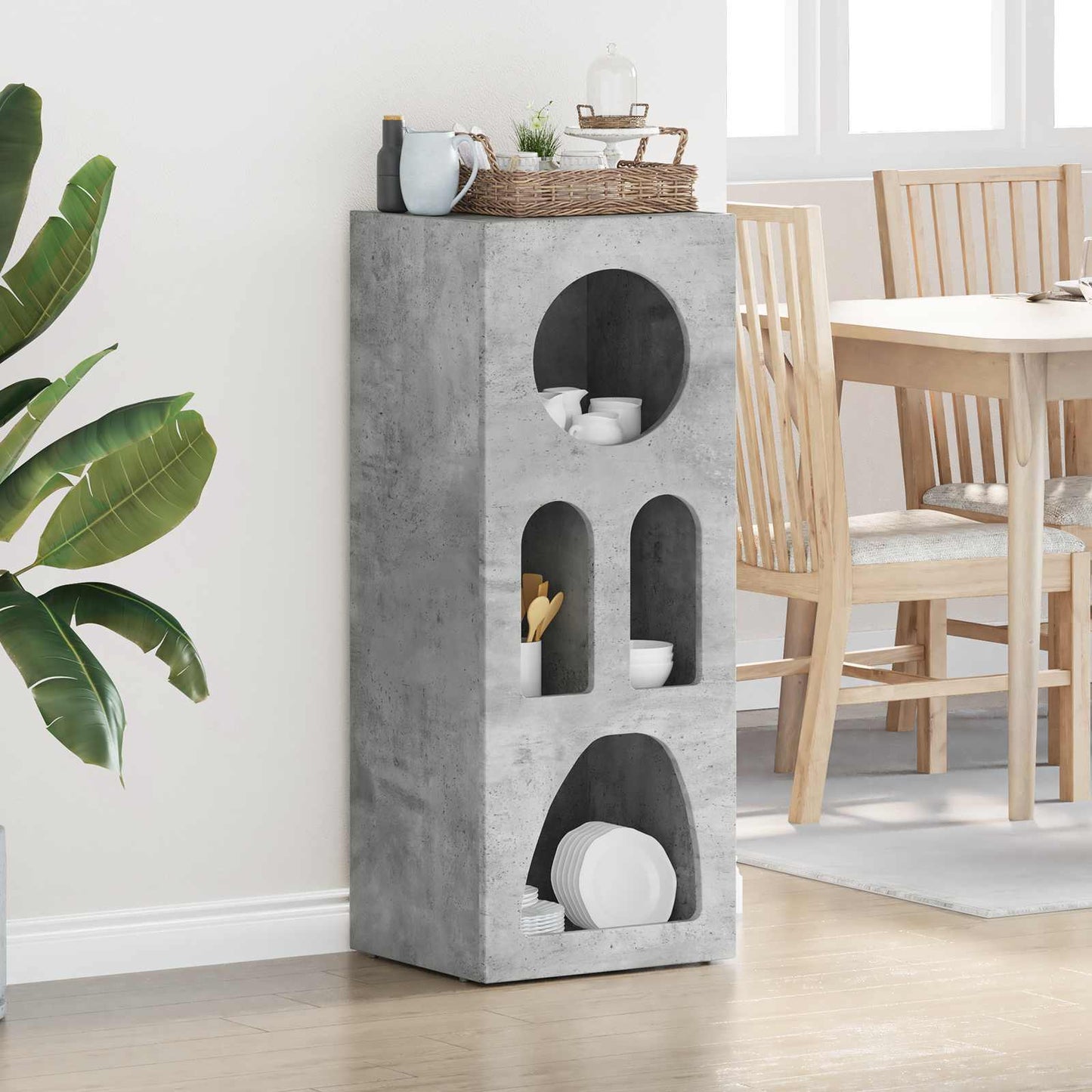 vidaXL Πλαϊνό γραφείο Σκυρόδεμα Γκρι 40 x 35 x 100.5 εκ