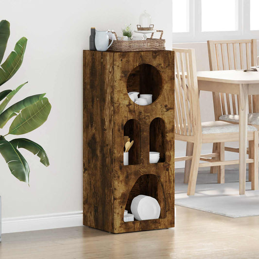 vidaXL Πλαϊνό γραφείο Καπνιστό Δρύς 40 x 35 x 100.5 εκ