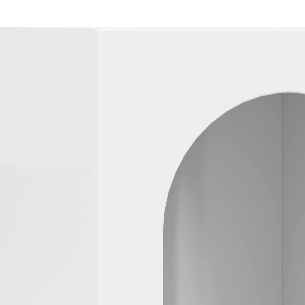 vidaXL Πλαϊνό γραφείο Υψηλής γυαλάδας λευκό 59 x 35 x 80.5 εκ.