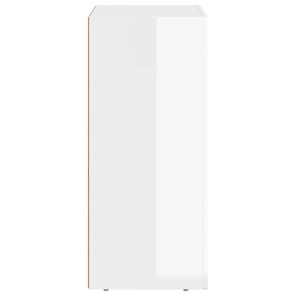 vidaXL Πλαϊνό γραφείο Υψηλής γυαλάδας λευκό 59 x 35 x 80.5 εκ.