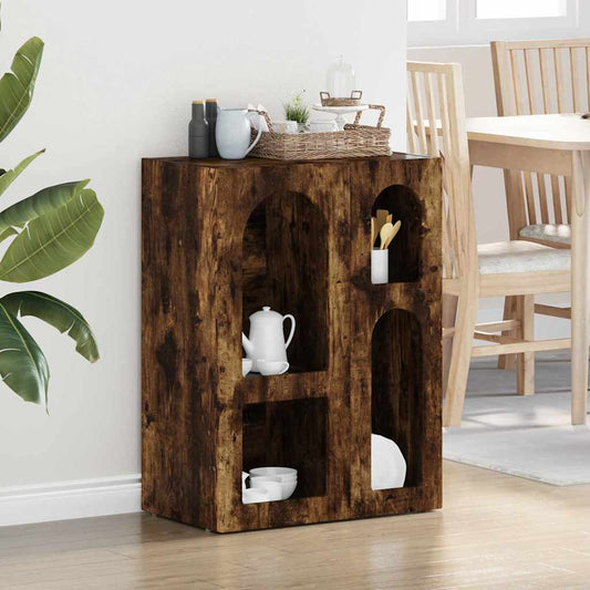 vidaXL Πλαϊνό γραφείο Καπνιστό Δρύς 59 x 35 x 80.5 εκ.