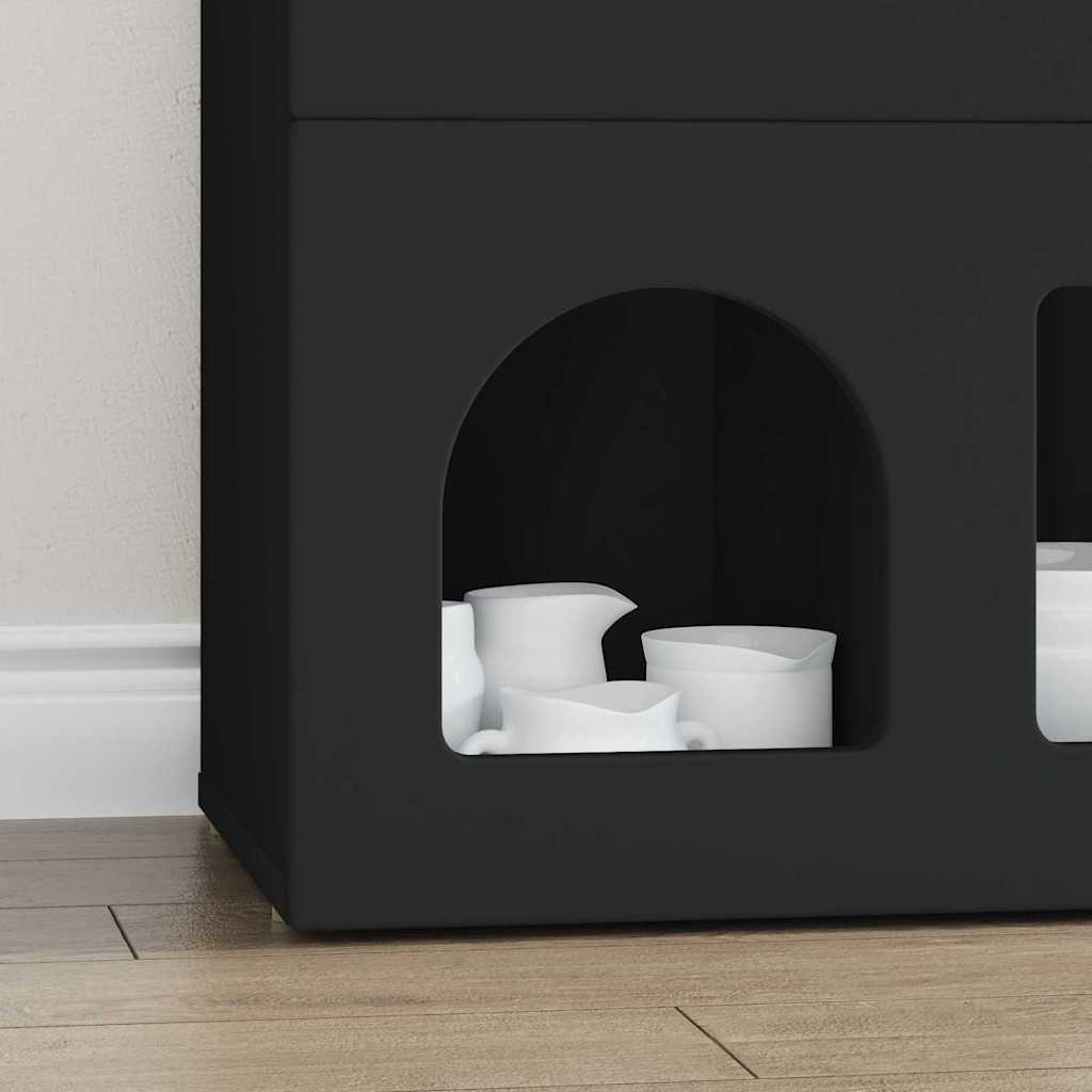 vidaXL Πλαϊνό γραφείο Μαύρο 80.5 x 35 x 59 εκ. Επεξεργασμένο ξύλο