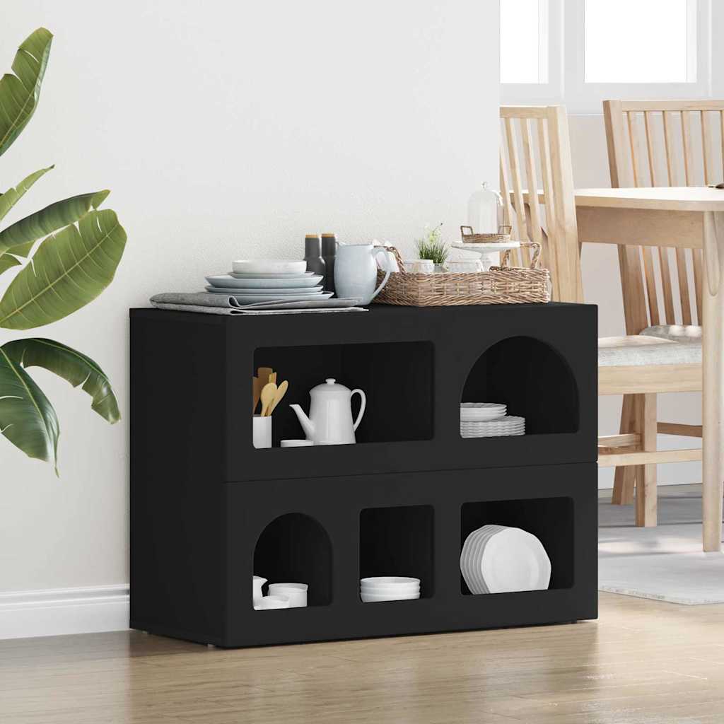 vidaXL Πλαϊνό γραφείο Μαύρο 80.5 x 35 x 59 εκ. Επεξεργασμένο ξύλο