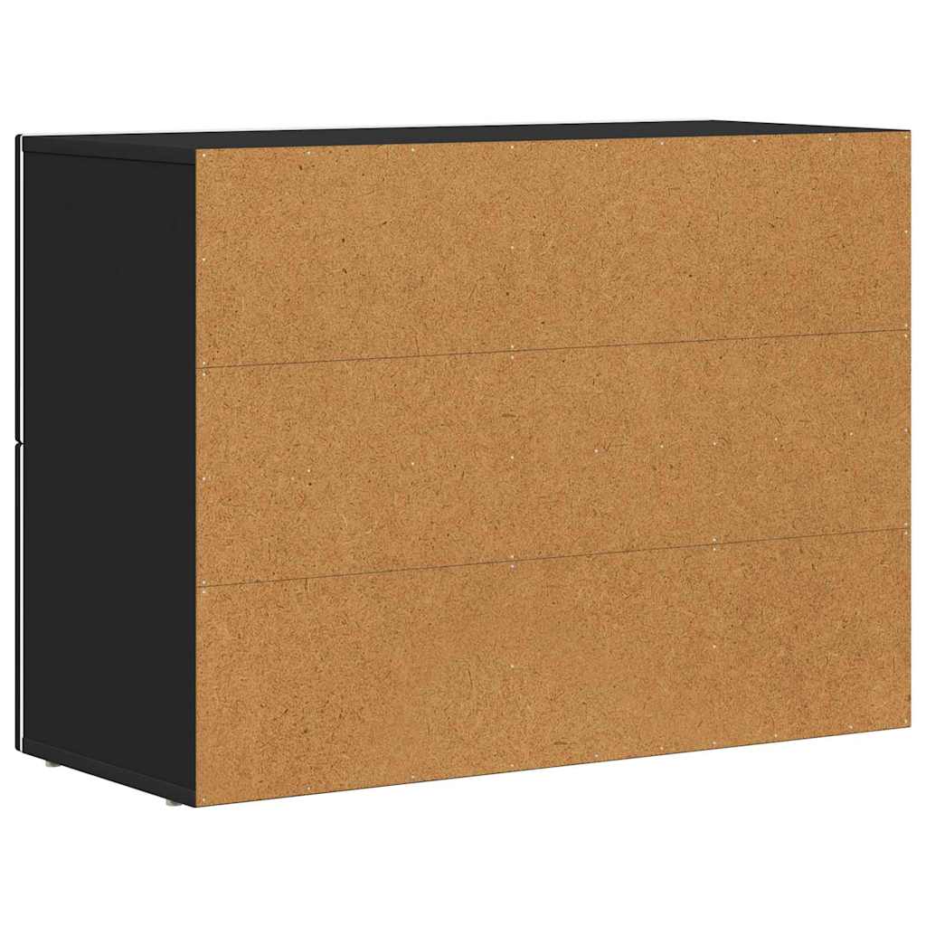 vidaXL Πλαϊνό γραφείο Μαύρο 80.5 x 35 x 59 εκ. Επεξεργασμένο ξύλο