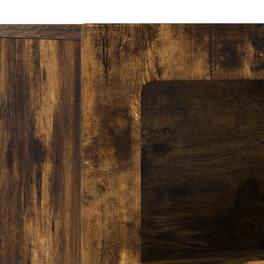 vidaXL Πλαϊνό γραφείο Καπνιστό Δρύς 80.5 x 35 x 59 εκ.