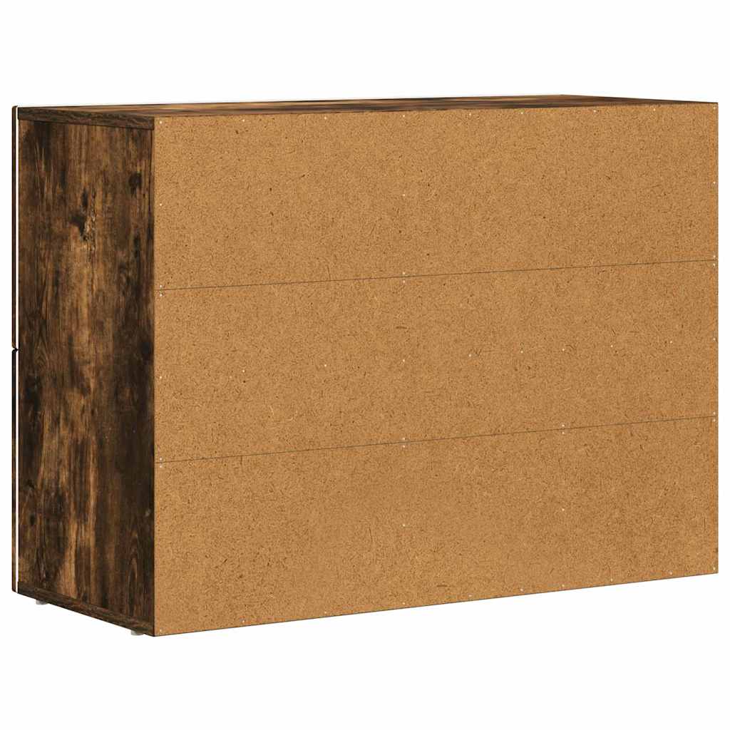 vidaXL Πλαϊνό γραφείο Καπνιστό Δρύς 80.5 x 35 x 59 εκ.