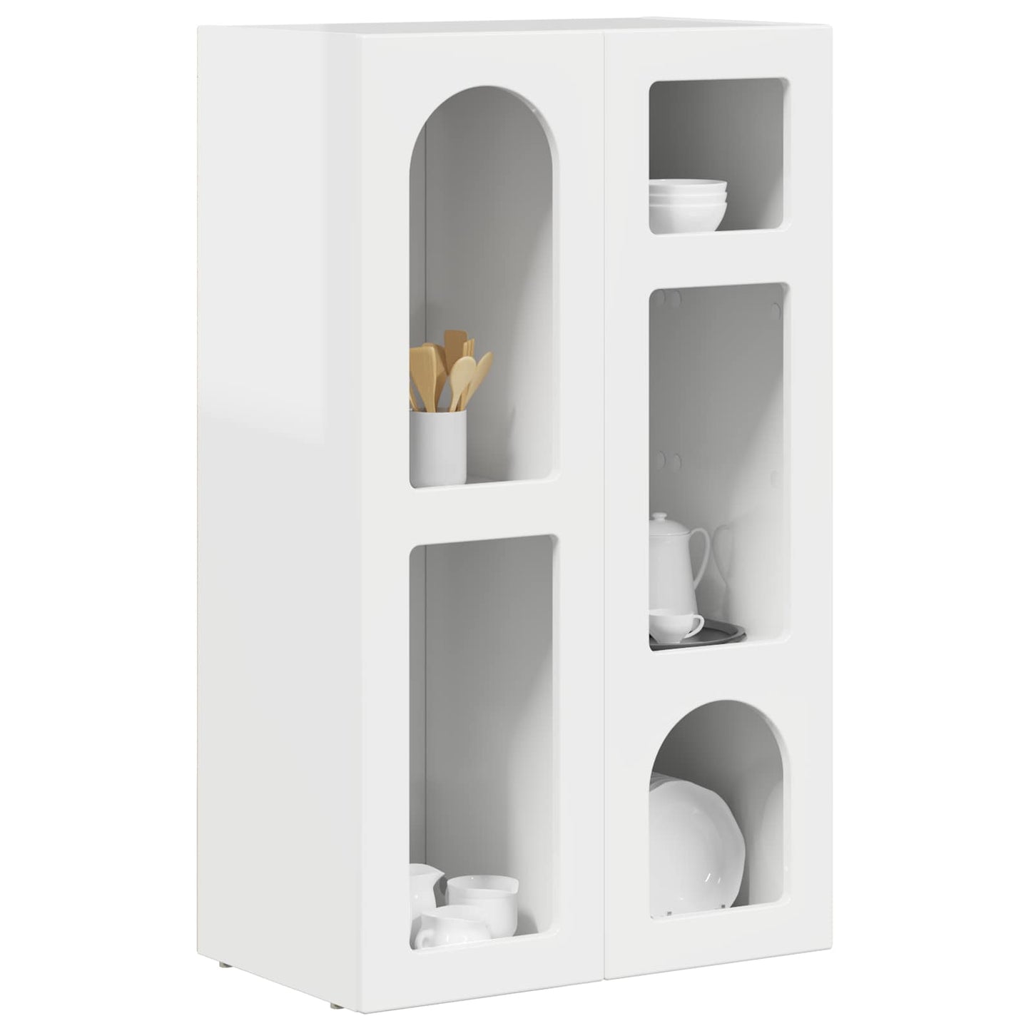 vidaXL Πλαϊνό γραφείο Υψηλής γυαλάδας λευκό 59 x 35 x 100,5 εκ