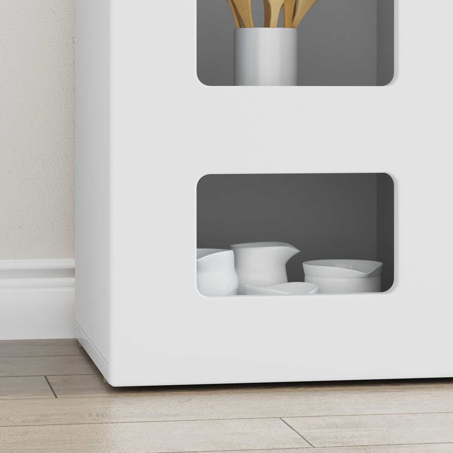 vidaXL Πλαϊνό γραφείο Λευκό 100 x 35 x 59 εκ Επεξεργασμένο ξύλο