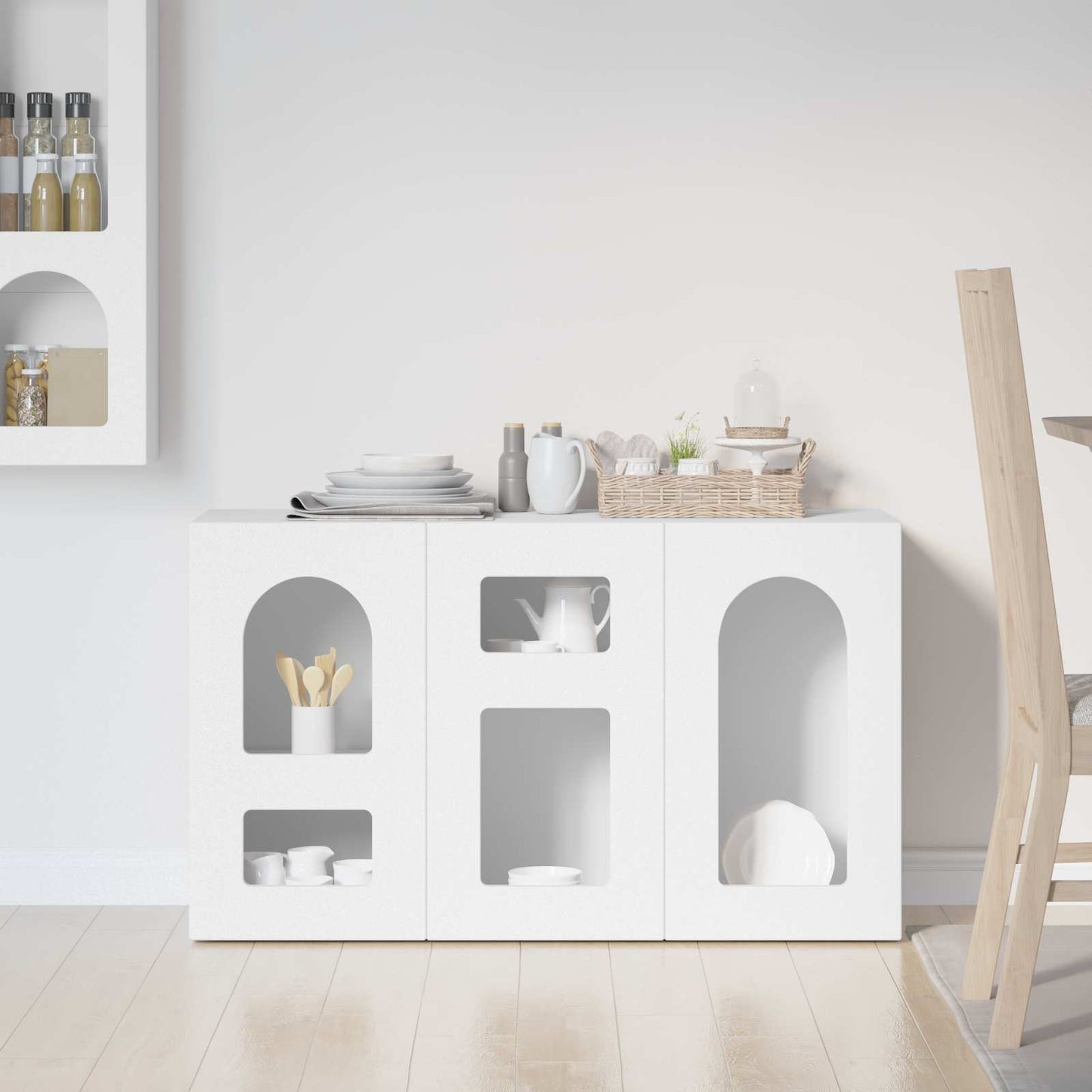 vidaXL Πλαϊνό γραφείο Λευκό 100 x 35 x 59 εκ Επεξεργασμένο ξύλο