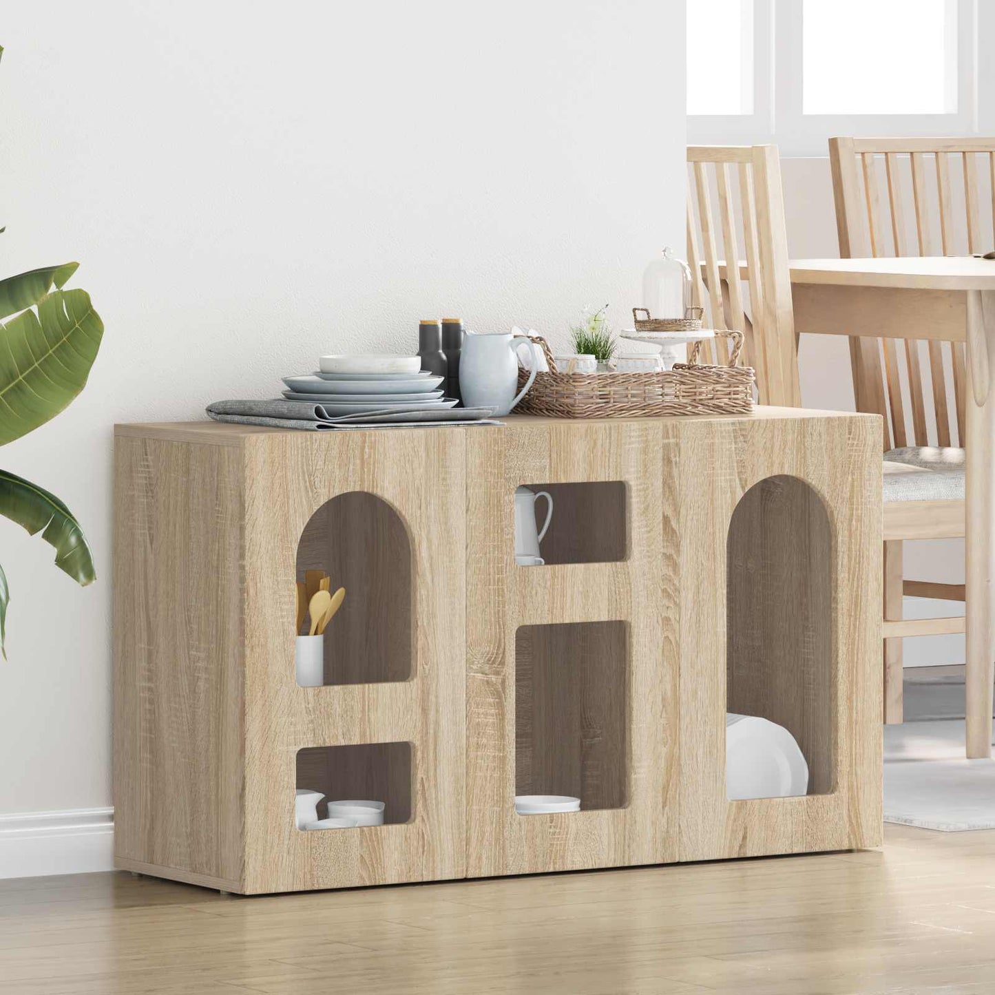 vidaXL Πλαϊνό γραφείο Δρύς Sonoma 100 x 35 x 59 εκ Επεξεργασμένο ξύλο