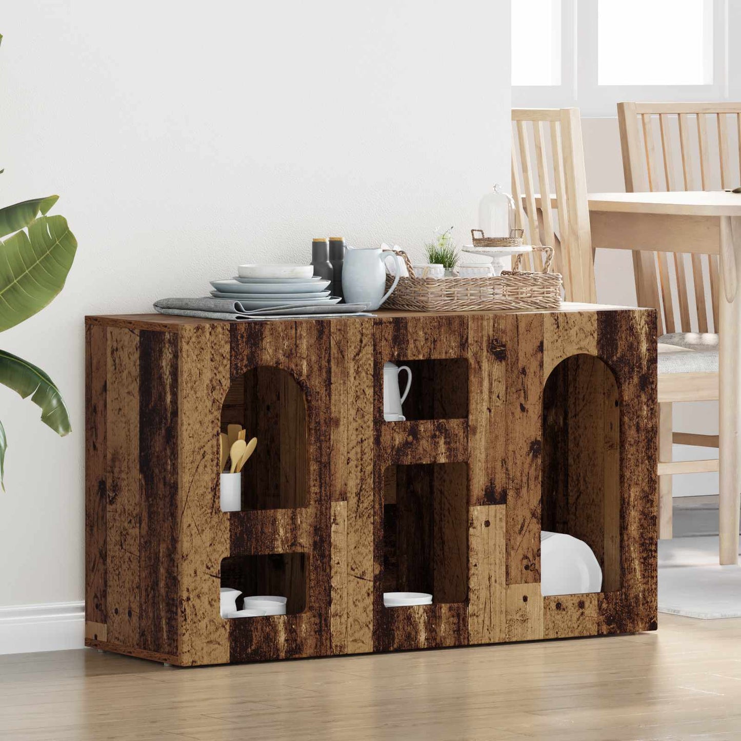 vidaXL Πλαϊνό γραφείο Παλιό ξύλο 100 x 35 x 59 εκ Επεξεργασμένο ξύλο