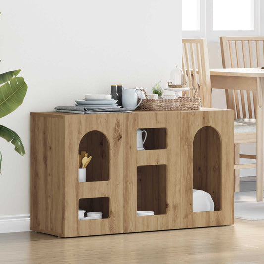 vidaXL Πλαϊνό γραφείο Artisan Oak 100 x 35 x 59 εκ Επεξεργασμένο ξύλο