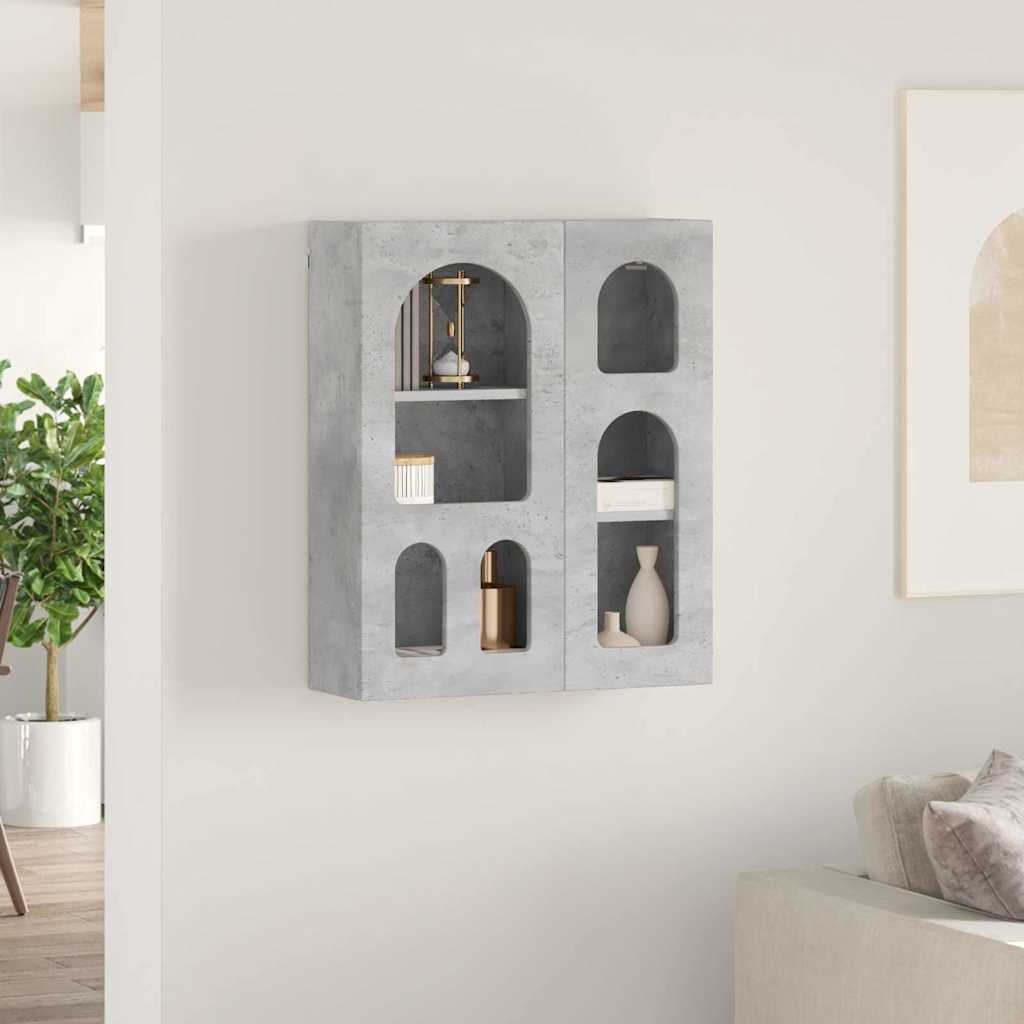 vidaXL Κρεμαστό ντουλάπι με ράφι Σκυρόδεμα Γκρι 59 x 20 x 71.5 εκ