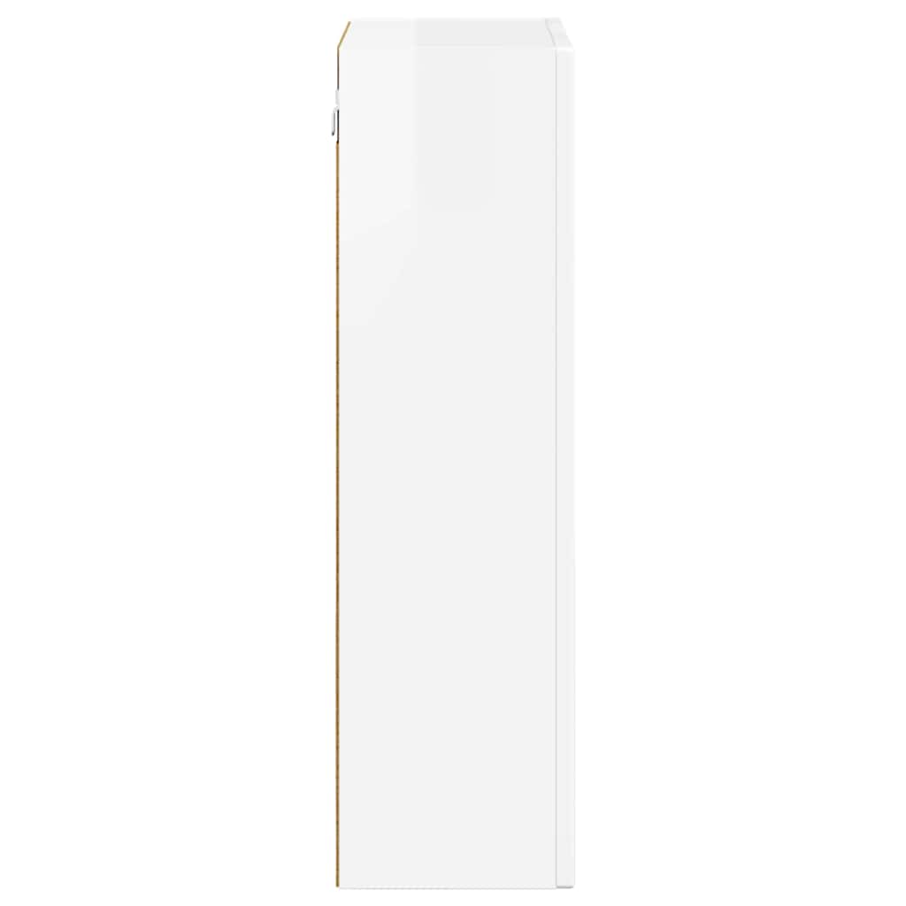 vidaXL Κρεμαστό ντουλάπι Υψηλής γυαλάδας λευκό 59 x 20 x 71.5 εκ