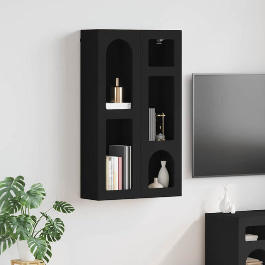 vidaXL Κρεμαστό ντουλάπι Μαύρο 59 x 20 x 100 εκ Επεξεργασμένο ξύλο