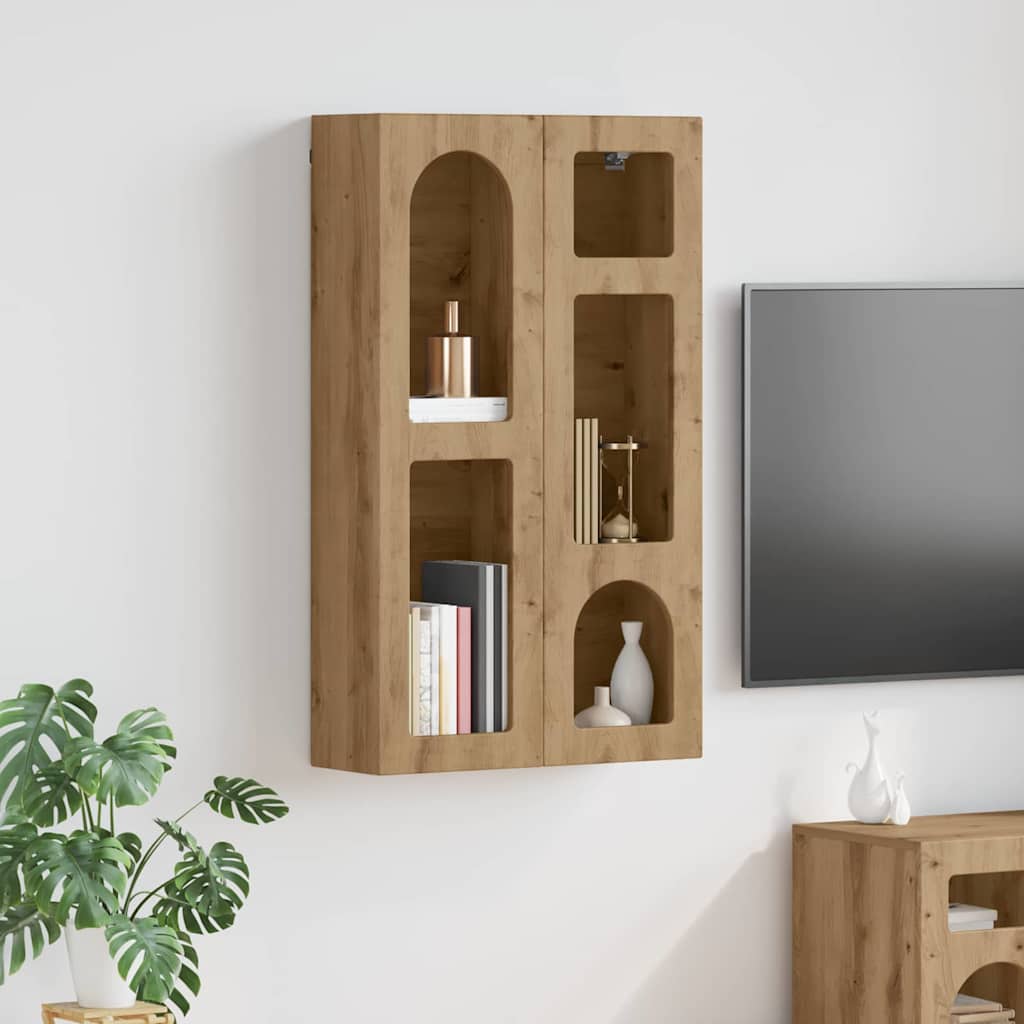 vidaXL Κρεμαστό ντουλάπι με ράφι Artisan Oak 59 x 20 x 100 εκ