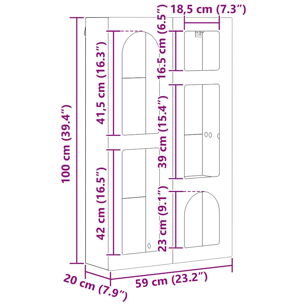 vidaXL Κρεμαστό ντουλάπι με ράφι Artisan Oak 59 x 20 x 100 εκ