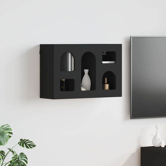 vidaXL Κρεμαστό ντουλάπι Μαύρο 60 x 20 x 40 εκ Επεξεργασμένο ξύλο
