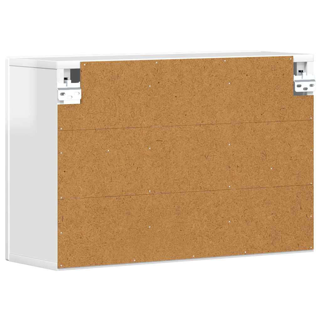 vidaXL Κρεμαστό ντουλάπι με ράφι Υψηλής γυαλάδας λευκό 60 x 20 x 40 εκ