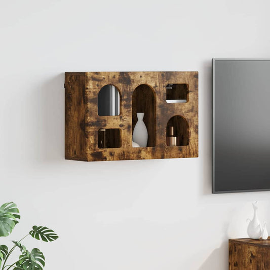 vidaXL Κρεμαστό ντουλάπι με ράφι Καπνιστό Δρύς 60 x 20 x 40 εκ