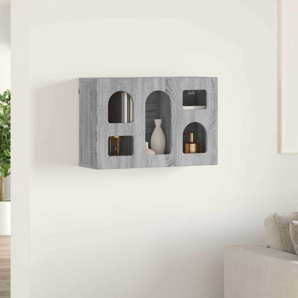 vidaXL Κρεμαστό ντουλάπι με ράφι Γκρίζο Σονομα 60 x 20 x 40 εκ