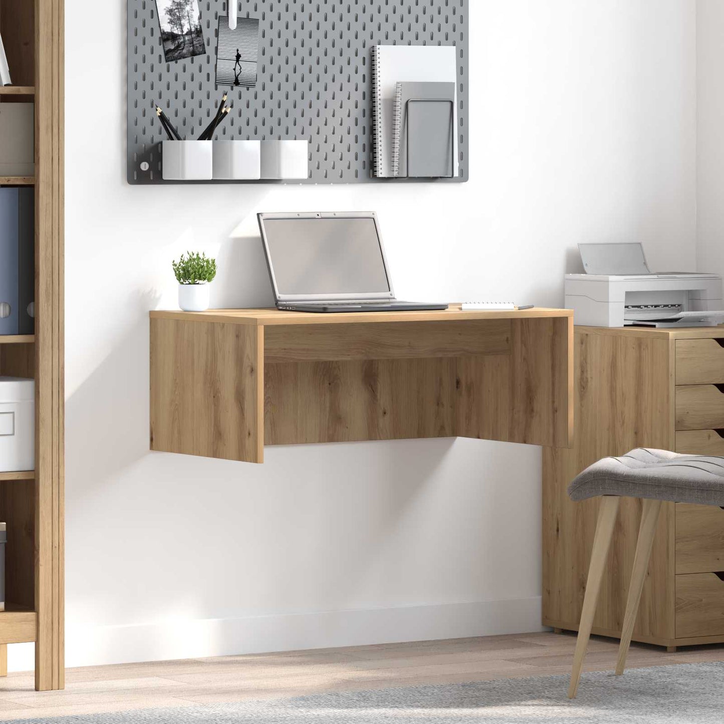 vidaXL Επιτοίχιο γραφείο Artisan Oak Επεξεργασμένο Ξύλο