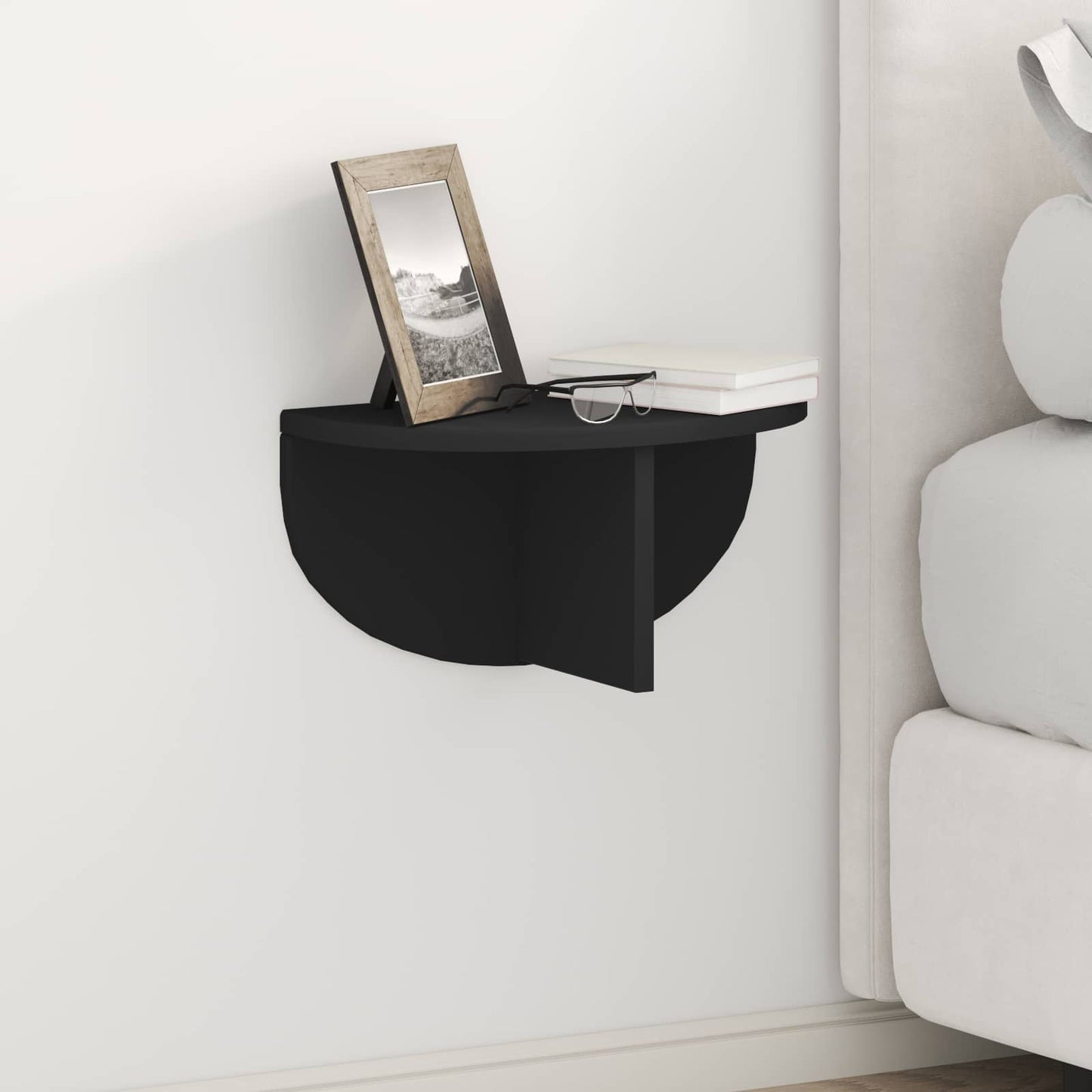 vidaXL Ράφι Τοίχου 2 pcs Μαύρο 38 x 19 x 19 εκ Επεξεργασμένο ξύλο