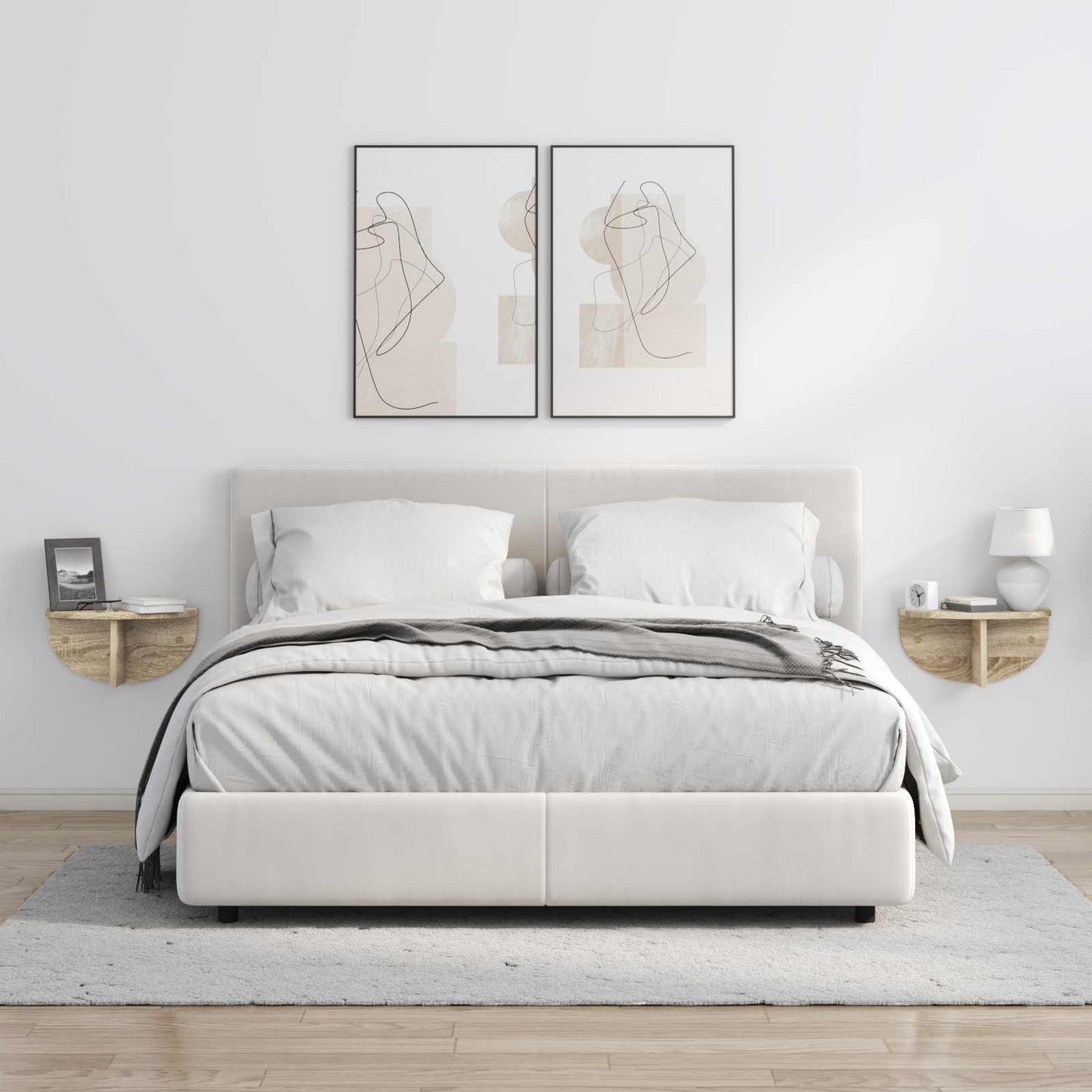 vidaXL Ράφι Τοίχου Επιτοίχιο 2 pcs Δρύς Sonoma 38 x 19 x 19 εκ