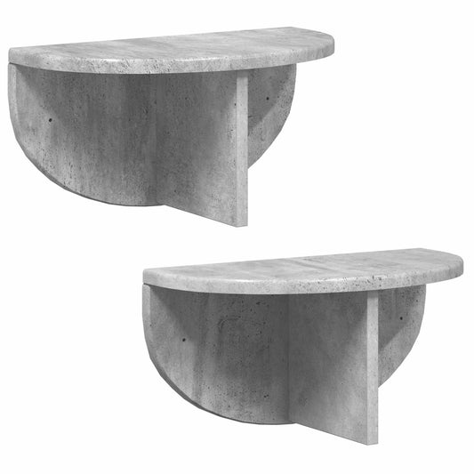 vidaXL Ράφι Τοίχου Επιτοίχιο 2 pcs Σκυρόδεμα Γκρι 38 x 19 x 19 εκ