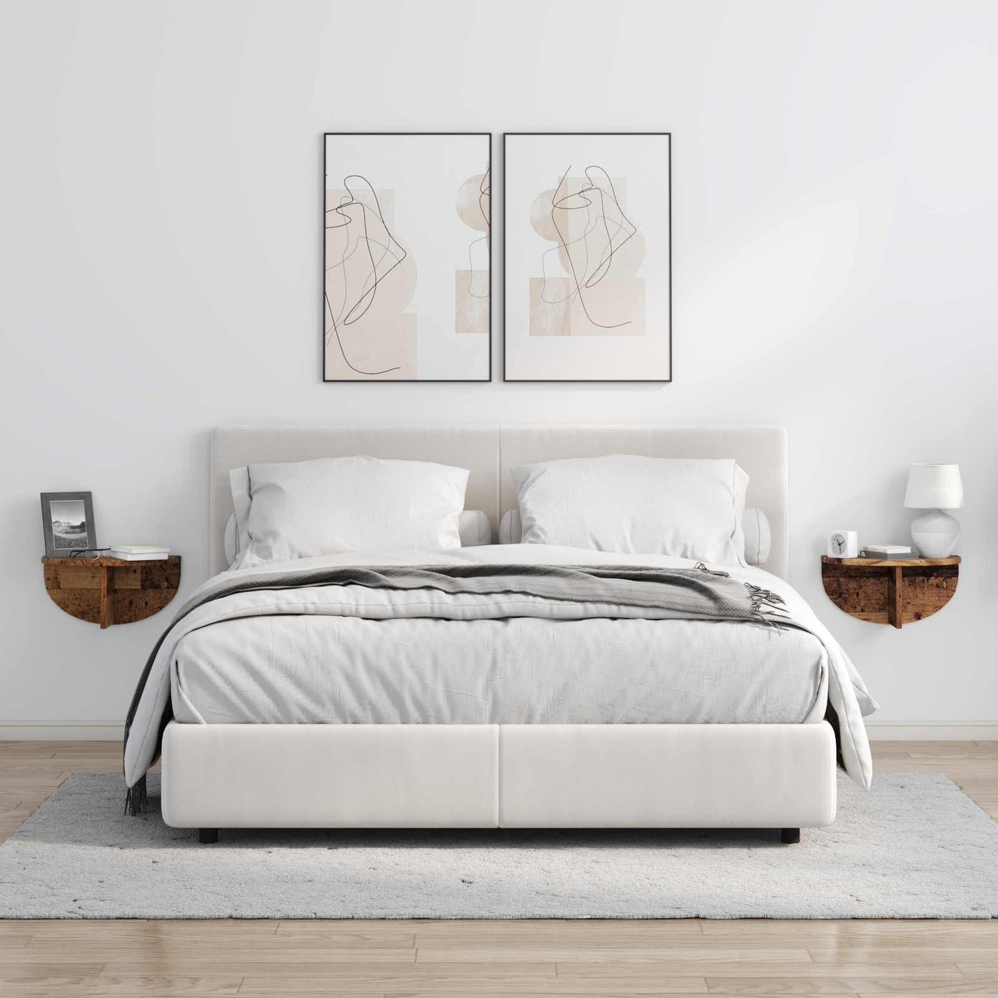 vidaXL Ράφι Τοίχου 2 pcs Παλιό ξύλο 38 x 19 x 19 εκ Επεξεργασμένο ξύλο