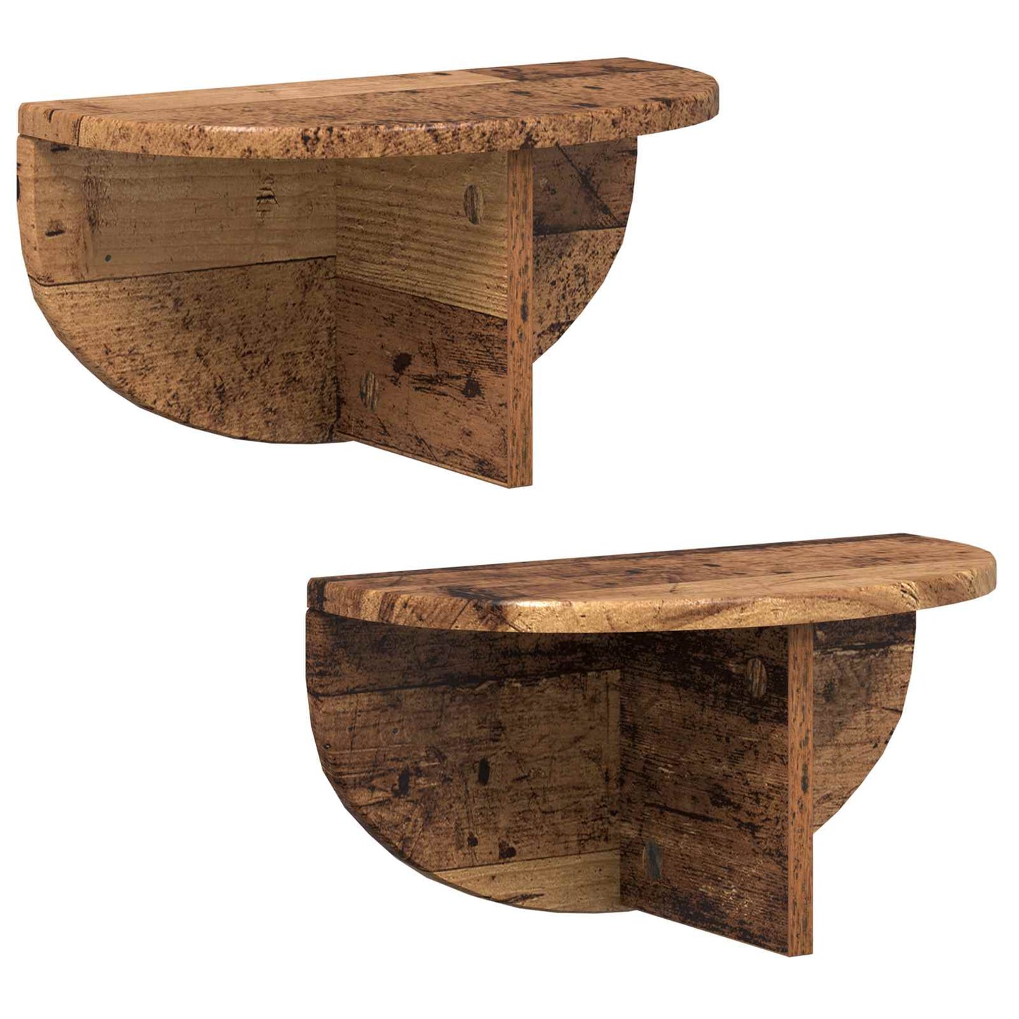vidaXL Ράφι Τοίχου 2 pcs Παλιό ξύλο 38 x 19 x 19 εκ Επεξεργασμένο ξύλο