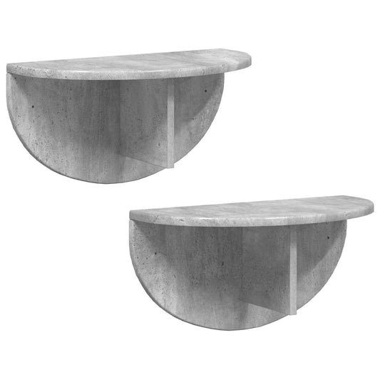 vidaXL Ράφι Τοίχου Επιτοίχιο 2 pcs Σκυρόδεμα Γκρι 38 x 19 x 19 εκ