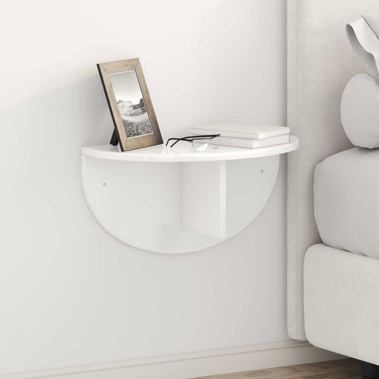 vidaXL Ράφι Τοίχου 2 pcs Υψηλής γυαλάδας λευκό 38 x 19 x 19 εκ