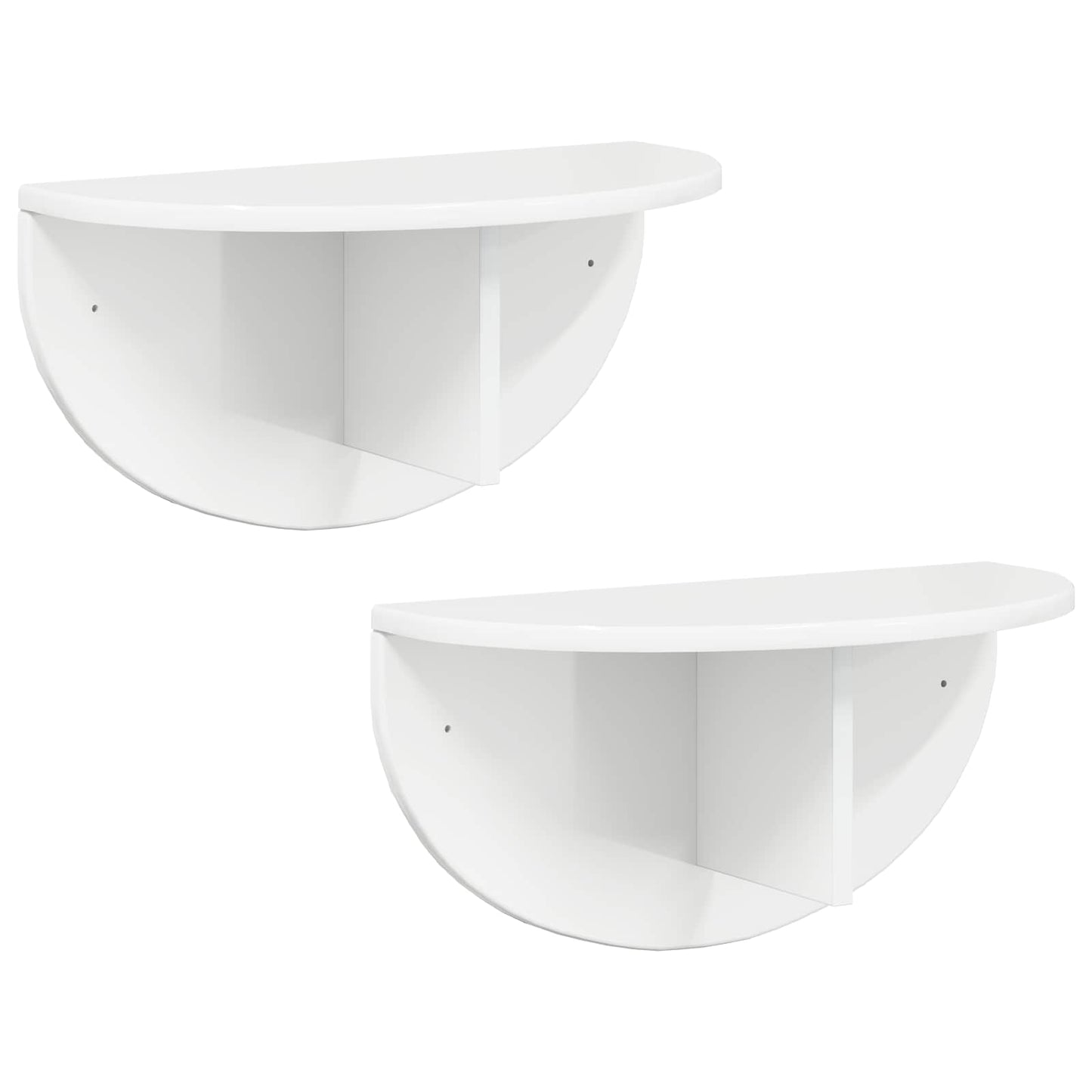 vidaXL Ράφι Τοίχου 2 pcs Υψηλής γυαλάδας λευκό 38 x 19 x 19 εκ