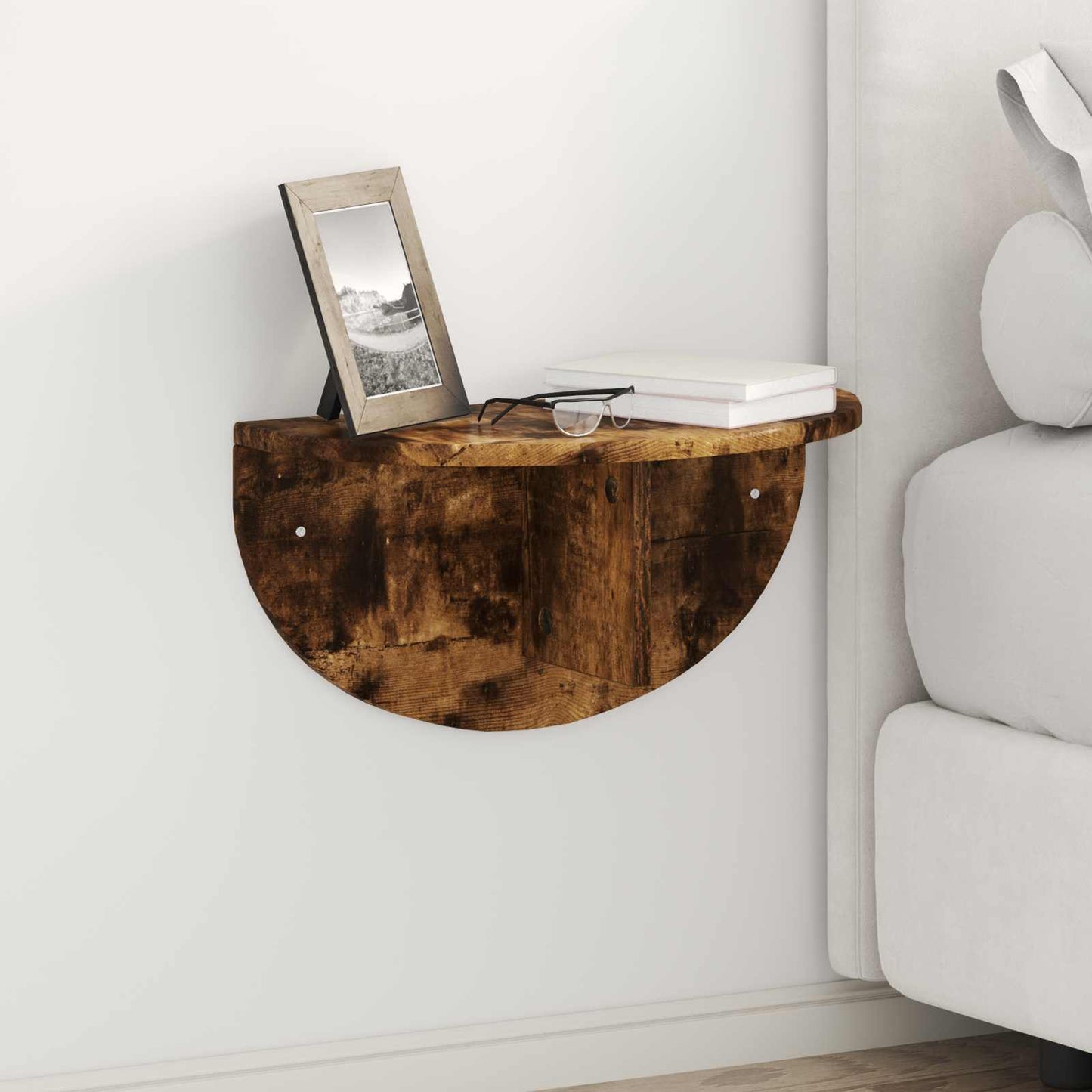 vidaXL Ράφι Τοίχου Επιτοίχιο Καπνιστό Δρύς 48 x 24 x 24 εκ