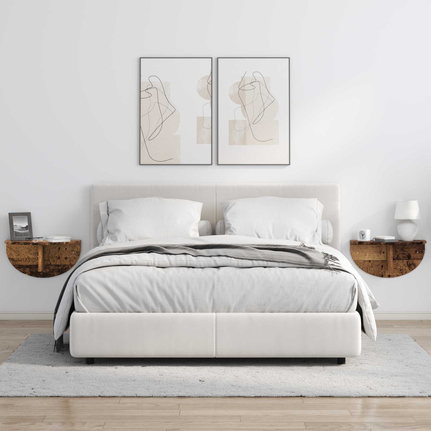 vidaXL Ράφι Τοίχου 2 pcs Παλιό ξύλο 38 x 19 x 19 εκ Επεξεργασμένο ξύλο
