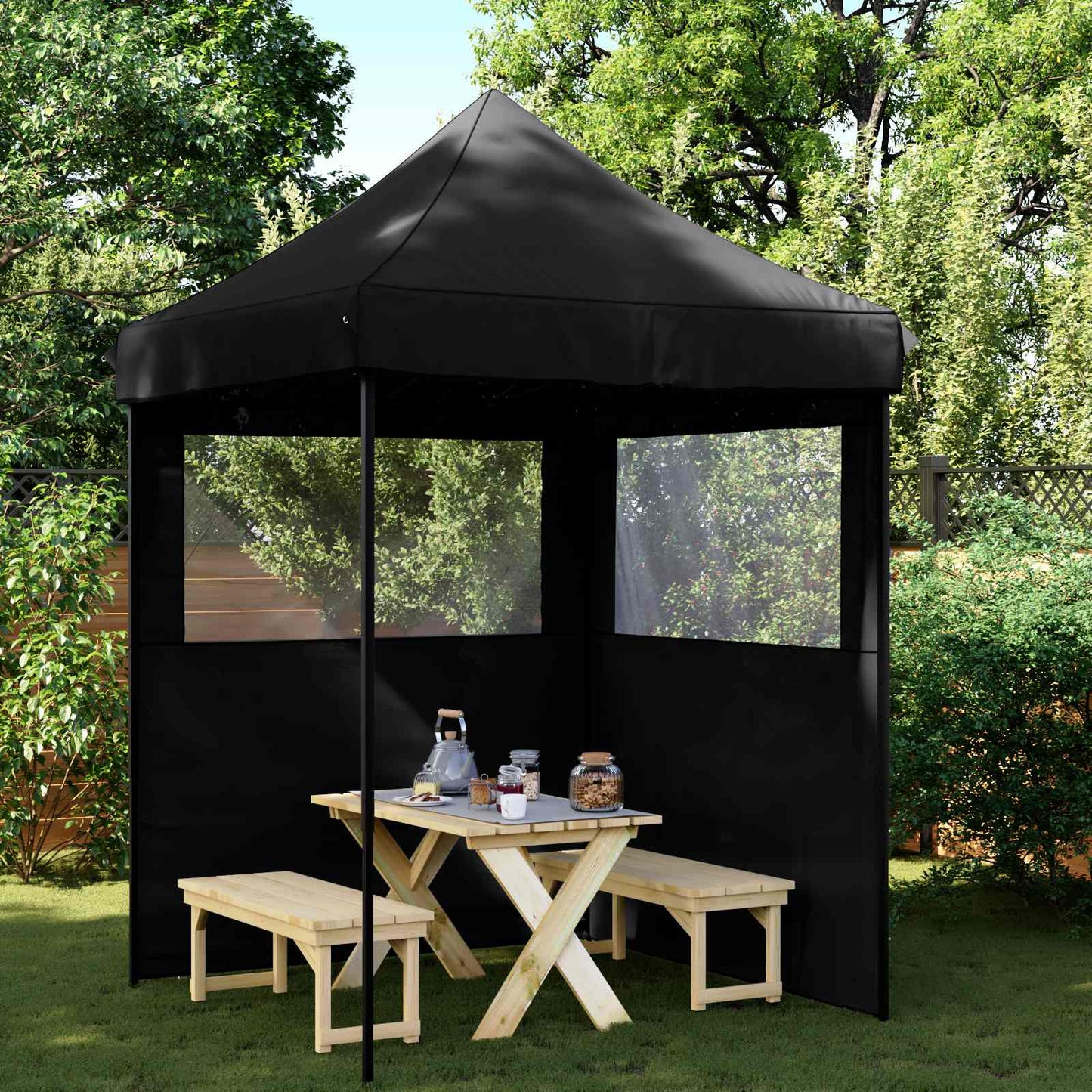 vidaXL Σκηνή Πάρτυ Μαύρο 200 x 200 x 306 εκ. Ύφασμα Όξφορντ