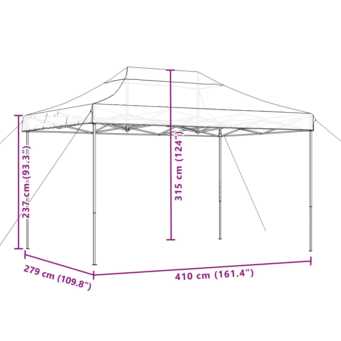 vidaXL Σκηνή Πάρτυ Μπεζ 279 x 410 x 315 εκ. Ύφασμα Όξφορντ