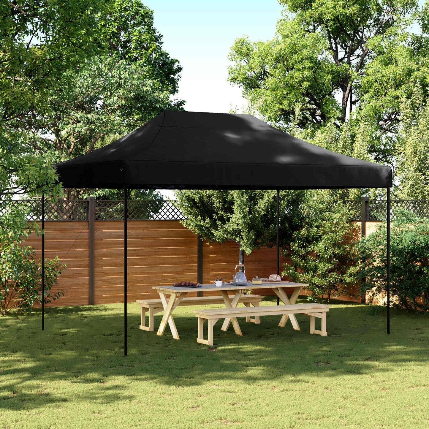 vidaXL Σκηνή Πάρτυ Μαύρο 279 x 410 x 315 εκ. Ύφασμα Όξφορντ