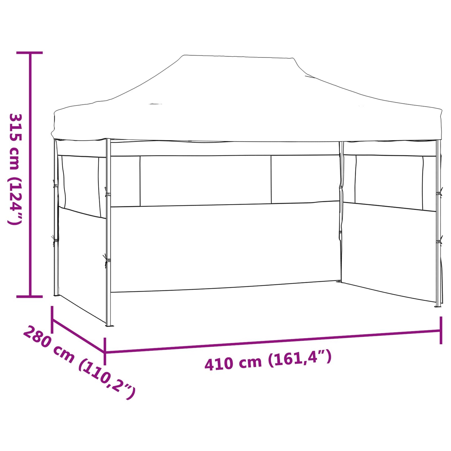 vidaXL Σκηνή Πάρτυ Κρεμ 280 x 410 x 315 εκ. Ύφασμα Όξφορντ