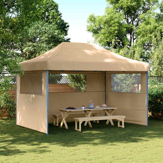 vidaXL Σκηνή Πάρτυ Μπεζ 279 x 410 x 315 εκ. Ύφασμα Όξφορντ