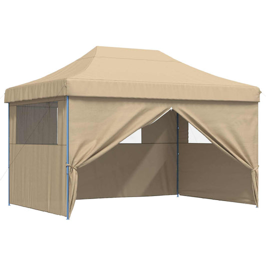vidaXL Σκηνή Πάρτυ Μπεζ 279 x 410 x 315 εκ. Ύφασμα Όξφορντ