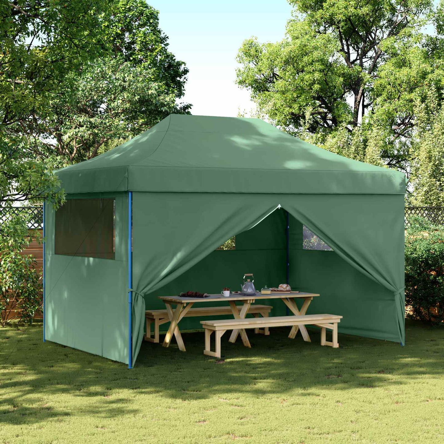 vidaXL Σκηνή Πάρτυ Πράσινο 279 x 410 x 315 εκ. Ύφασμα Όξφορντ